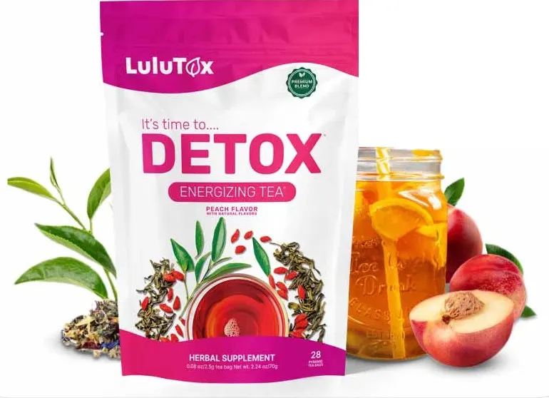 La confezione rosa di Lulutox, gusto pesca